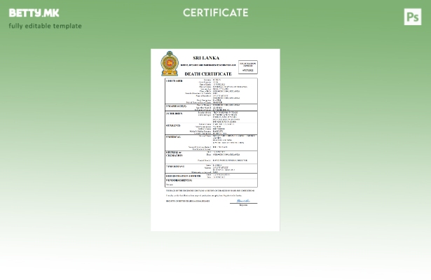 модерен стил на Шри Ланка од витално значење за умрениот шаблон Word и PDF шабло